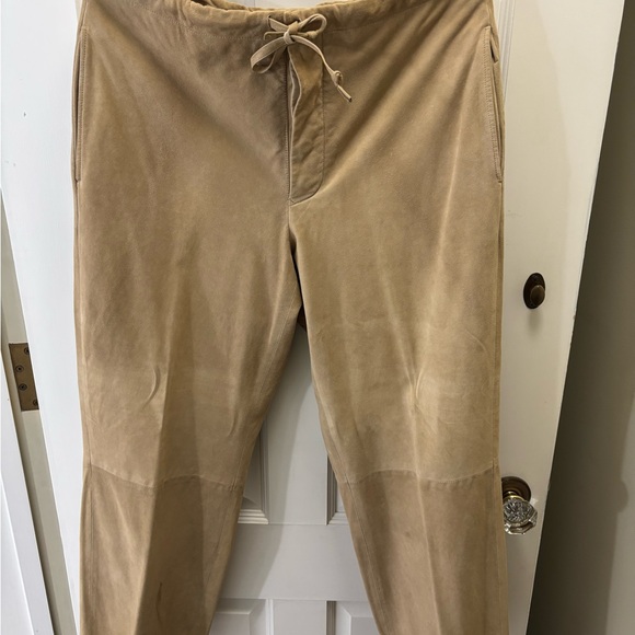 Ralph Lauren Purple Label Tan Suede Pants